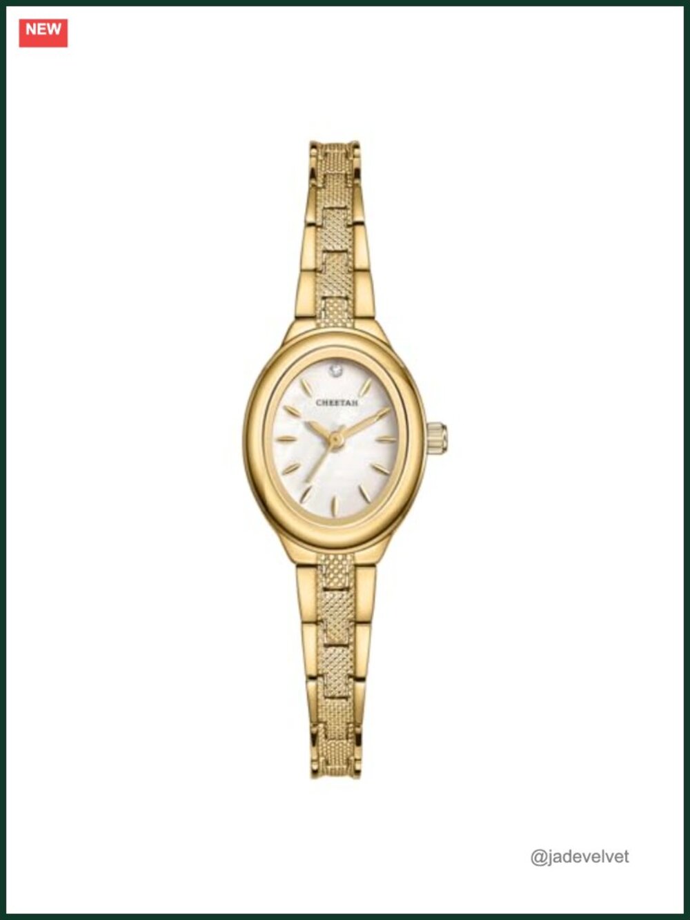 Women's Gold Tone Stainless Steel Bracelet Watch, Oval Case, Minimalist Dial,